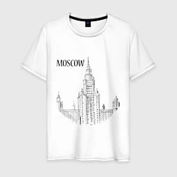 Футболка хлопковая мужская Moscow MSU, цвет: белый