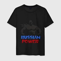 Футболка хлопковая мужская Russian power, цвет: черный