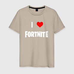 Футболка хлопковая мужская I love Fortnite, цвет: миндальный