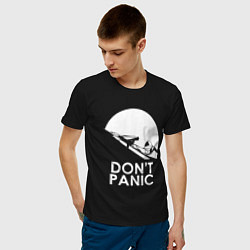Футболка хлопковая мужская Elon: Don't Panic цвета черный — фото 2