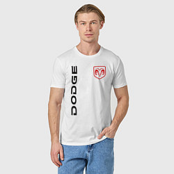 Футболка хлопковая мужская Dodge Style, цвет: белый — фото 2