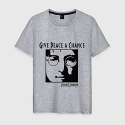 Футболка хлопковая мужская Give Peace a Chance, цвет: меланж