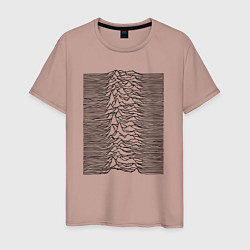 Футболка хлопковая мужская Unknown Pleasures, цвет: пыльно-розовый