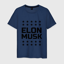 Футболка хлопковая мужская Elon Musk: Space Star, цвет: тёмно-синий