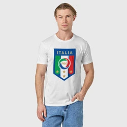 Футболка хлопковая мужская Italia FIGC, цвет: белый — фото 2