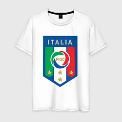 Футболка хлопковая мужская Italia FIGC, цвет: белый