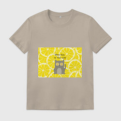 Футболка хлопковая мужская More Sun In Your Life, цвет: миндальный