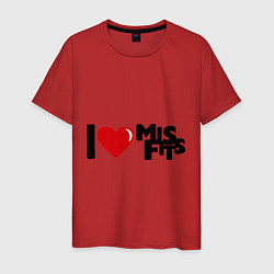 Футболка хлопковая мужская I love Misfits, цвет: красный