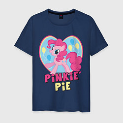 Футболка хлопковая мужская Pinkie Pie: in my heart, цвет: тёмно-синий