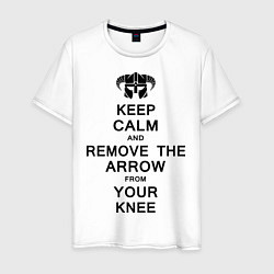 Футболка хлопковая мужская Keep Calm & Remove The Arow, цвет: белый