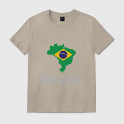 Футболка хлопковая мужская Brazil Country, цвет: миндальный