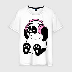 Мужская футболка Panda in headphones панда в наушниках