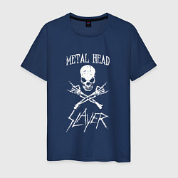 Футболка хлопковая мужская Metal Head: Slayer, цвет: тёмно-синий