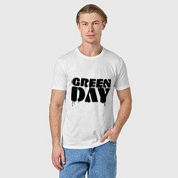 Футболка хлопковая мужская Greeen Day: spray style, цвет: белый — фото 2