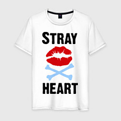 Футболка хлопковая мужская Stray heart, цвет: белый