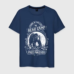 Футболка хлопковая мужская Bear Camp Free Forever, цвет: тёмно-синий