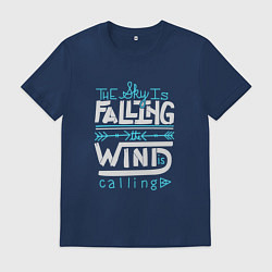 Футболка хлопковая мужская Wind is Calling, цвет: тёмно-синий