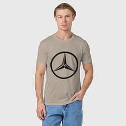 Футболка хлопковая мужская Mercedes-Benz logo, цвет: миндальный — фото 2