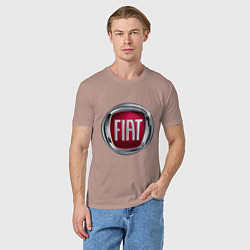 Футболка хлопковая мужская FIAT logo, цвет: пыльно-розовый — фото 2