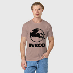 Футболка хлопковая мужская Iveco, цвет: пыльно-розовый — фото 2