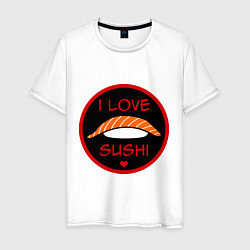 Футболка хлопковая мужская Love Sushi, цвет: белый