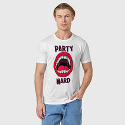 Футболка хлопковая мужская Party hard, цвет: белый — фото 2