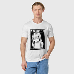 Футболка хлопковая мужская AHEGAO, цвет: белый — фото 2