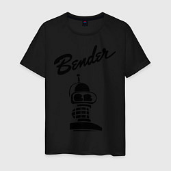 Футболка хлопковая мужская Bender monochrome, цвет: черный