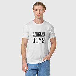 Футболка хлопковая мужская BANGTAN BOYS, цвет: белый — фото 2