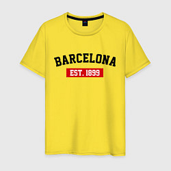 Футболка хлопковая мужская FC Barcelona Est. 1899, цвет: желтый