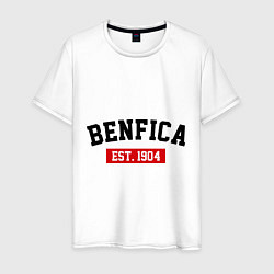 Футболка хлопковая мужская FC Benfica Est. 1904, цвет: белый