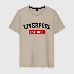 Футболка хлопковая мужская FC Liverpool Est. 1892, цвет: миндальный