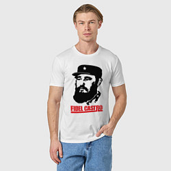 Футболка хлопковая мужская Fidel Castro, цвет: белый — фото 2
