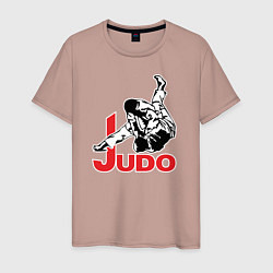 Футболка хлопковая мужская Judo Master, цвет: пыльно-розовый