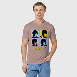Футболка хлопковая мужская The Beatles: pop-art, цвет: пыльно-розовый — фото 2