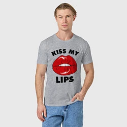 Футболка хлопковая мужская Kiss my Lips, цвет: меланж — фото 2