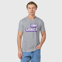 Футболка хлопковая мужская Twitch Gamer, цвет: меланж — фото 2