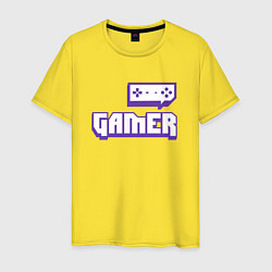 Футболка хлопковая мужская Twitch Gamer, цвет: желтый
