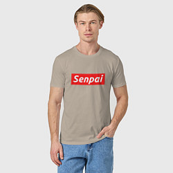 Футболка хлопковая мужская Senpai Supreme, цвет: миндальный — фото 2