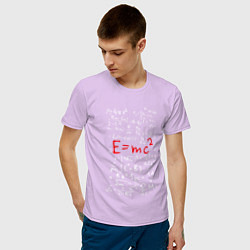 Футболка хлопковая мужская E=mc2 цвета лаванда — фото 2