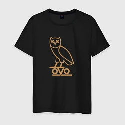 Футболка хлопковая мужская OVO Owl, цвет: черный