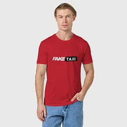 Футболка хлопковая мужская Fake Taxi, цвет: красный — фото 2