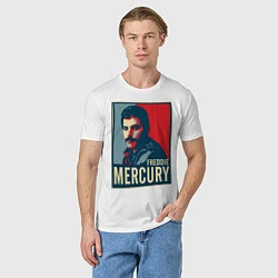Футболка хлопковая мужская Freddie Mercury, цвет: белый — фото 2