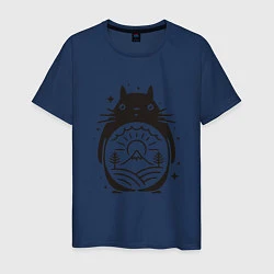 Футболка хлопковая мужская Narute Totoro, цвет: тёмно-синий