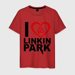 Футболка хлопковая мужская I love Linkin Park, цвет: красный