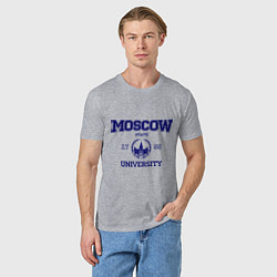 Футболка хлопковая мужская MGU Moscow University, цвет: меланж — фото 2