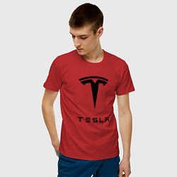 Футболка хлопковая мужская TESLA Mobile, цвет: красный — фото 2