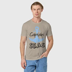 Футболка хлопковая мужская Captain seas, цвет: миндальный — фото 2