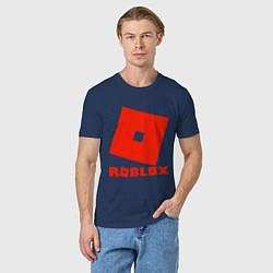 Футболка хлопковая мужская Roblox Logo, цвет: тёмно-синий — фото 2