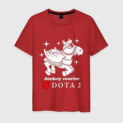 Футболка хлопковая мужская Dota 2: Donkey courier, цвет: красный